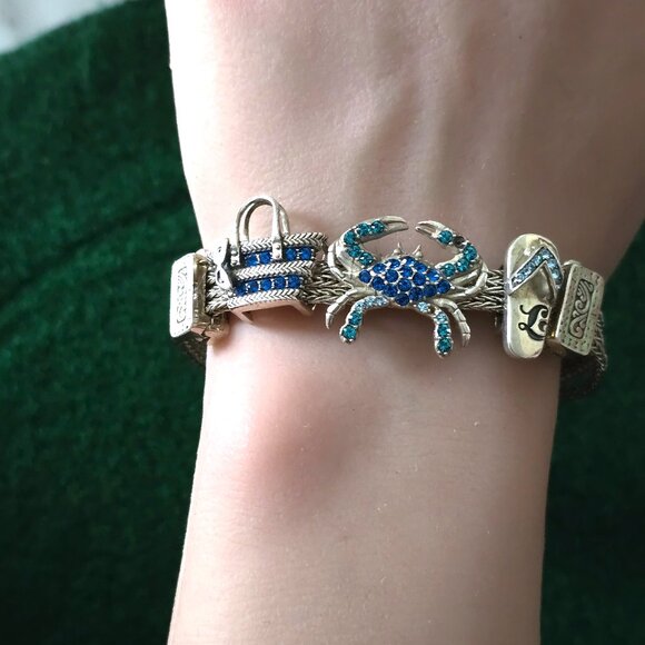 (6) Piece Lori Bonn Sterling Silver Beach Bracelet Set (missing two stones) - Picture 1 of 10